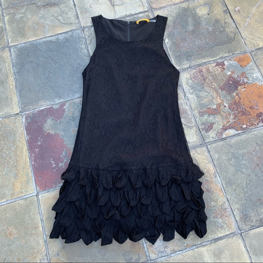Alice + Olivia Black Lace Layered Dress